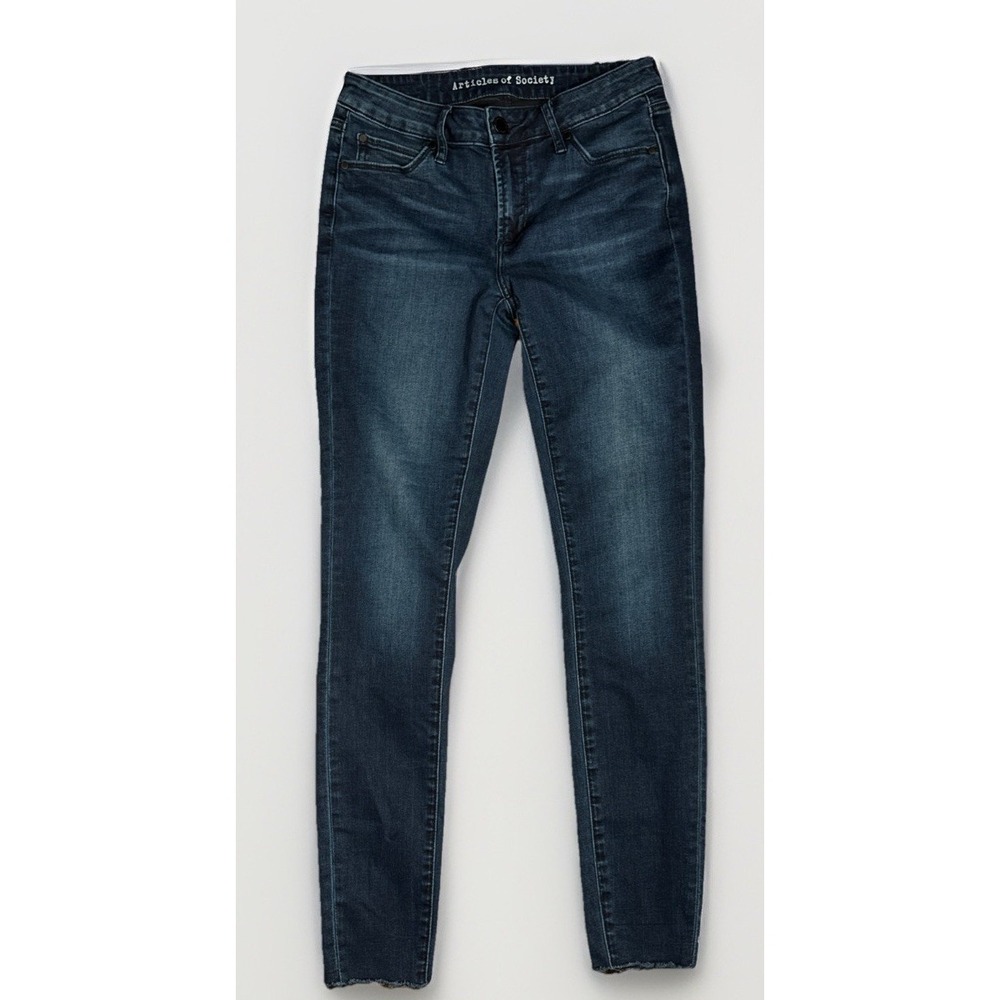 Articles of Society Size 27 Women's Dark Wash Sarah‎ Cut Off Hem Brooks Jeans
